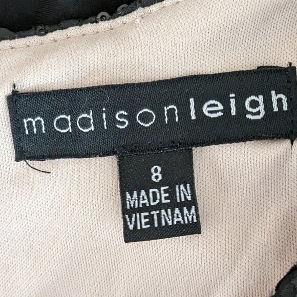 WOMEN'S "Madison Leigh" Black w Lace & Sequins Sleeveless Formal Dress; Size 8 - Picture 4 of 6